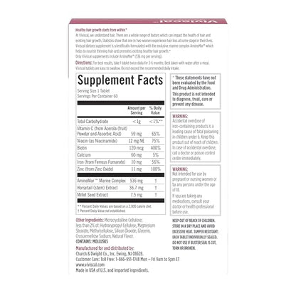 Viviscal Hair Growth Supplements For Women For Thicker, Fuller Hair, Nourishes Thinning & Loss, With Proprietary Collagen Complex, 180 Tablets, 3 Month Supply