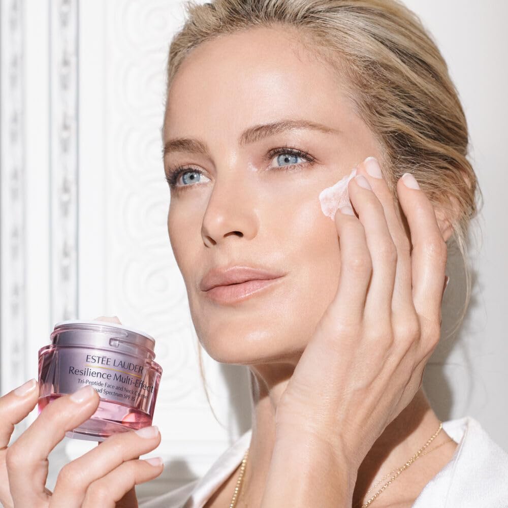 Estee Lauder Resilience Multi-Effect Tri-Peptide Face and Neck Cream Moisturizer SPF 15 | Plumping & Anti-Aging
