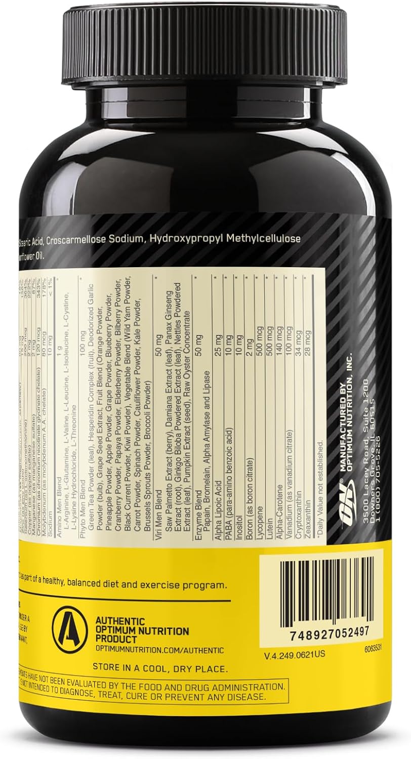 Optimum Nutrition Opti-Men Multivitamin – 240 Tablets, Daily Nutritional Support for Active Men (New)