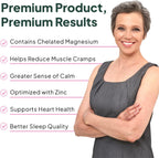 Pure Magnesium Glycinate with Zinc - Maximum Strength Chelated Magnesium Supplement for Women and Men