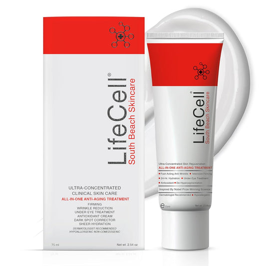 LifeCell Anti-Aging Cream – Retinol, Vitamin C & Hyaluronic Acid for Wrinkles, Fine Lines & Dark Circles (2.54oz)