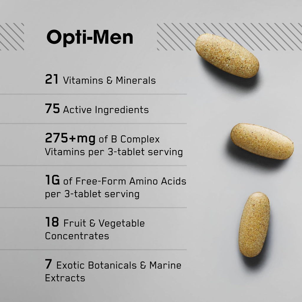 Optimum Nutrition Opti-Men Multivitamin – 240 Tablets, Daily Nutritional Support for Active Men (New)