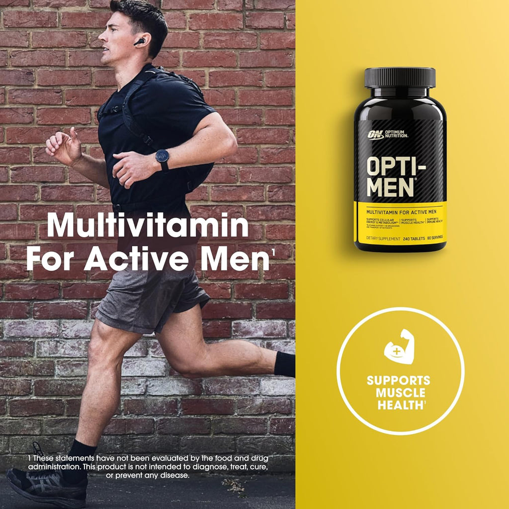 Optimum Nutrition Opti-Men Multivitamin – 240 Tablets, Daily Nutritional Support for Active Men (New)