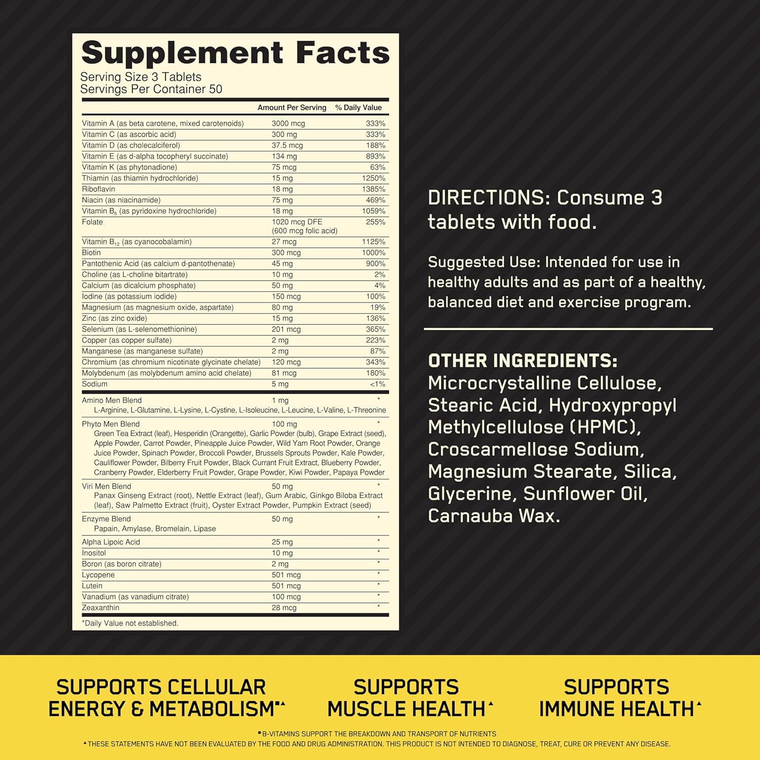 Optimum Nutrition Opti-Men Multivitamin – 240 Tablets, Daily Nutritional Support for Active Men (New)