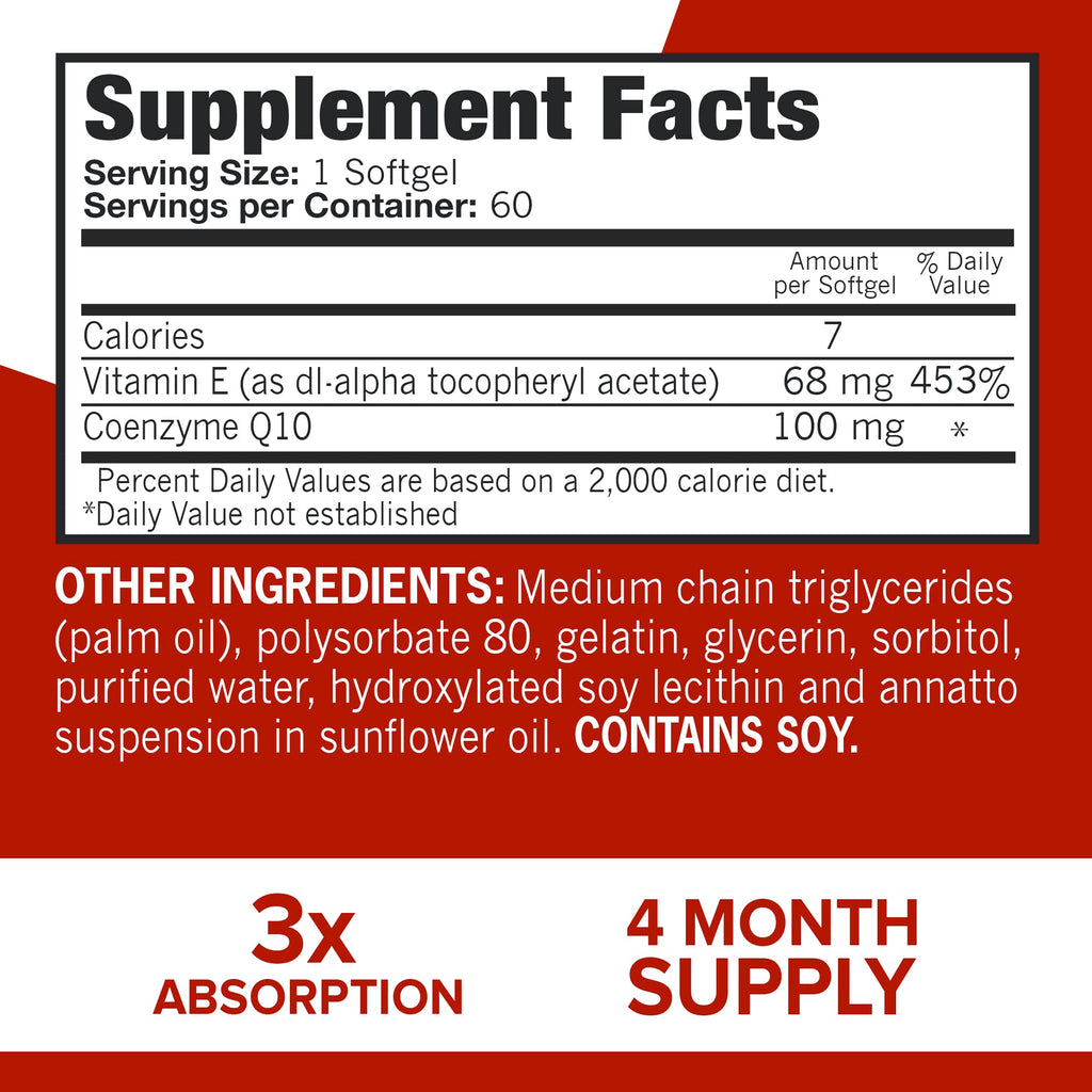 Qunol Ultra CoQ10 100mg Softgels- 3X Better Absorption Coenzyme Q10 Supplements - Antioxidant Supplement for Vascular and Heart Health & Energy Production - 5 Month Supply - 150 Count