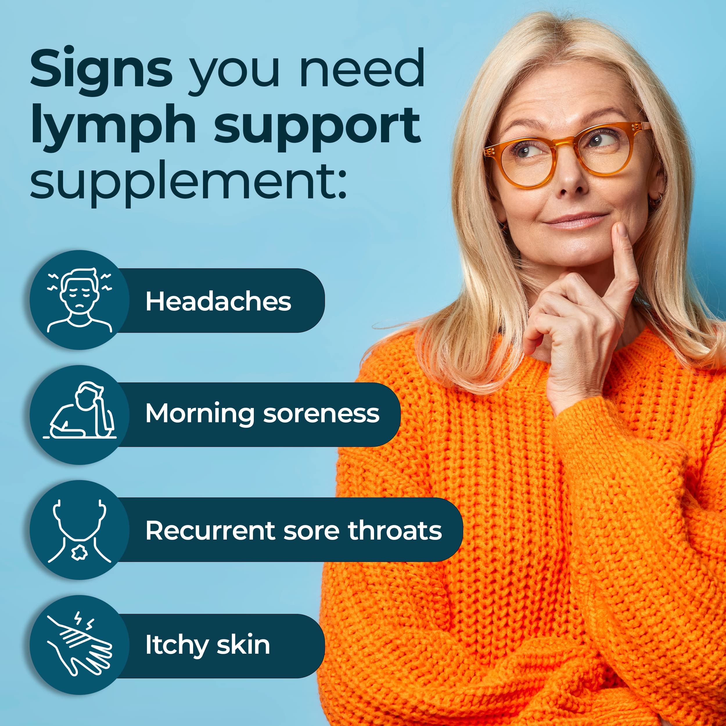 PUREHEALTH RESEARCH Lymph System Support – Lymphatic Drainage Supplement (60 Capsules)