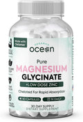 Pure Magnesium Glycinate with Zinc - Maximum Strength Chelated Magnesium Supplement for Women and Men