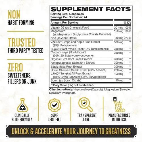 King Maker 13-in-1 Anabolic Supplement for Men 120 Capsules