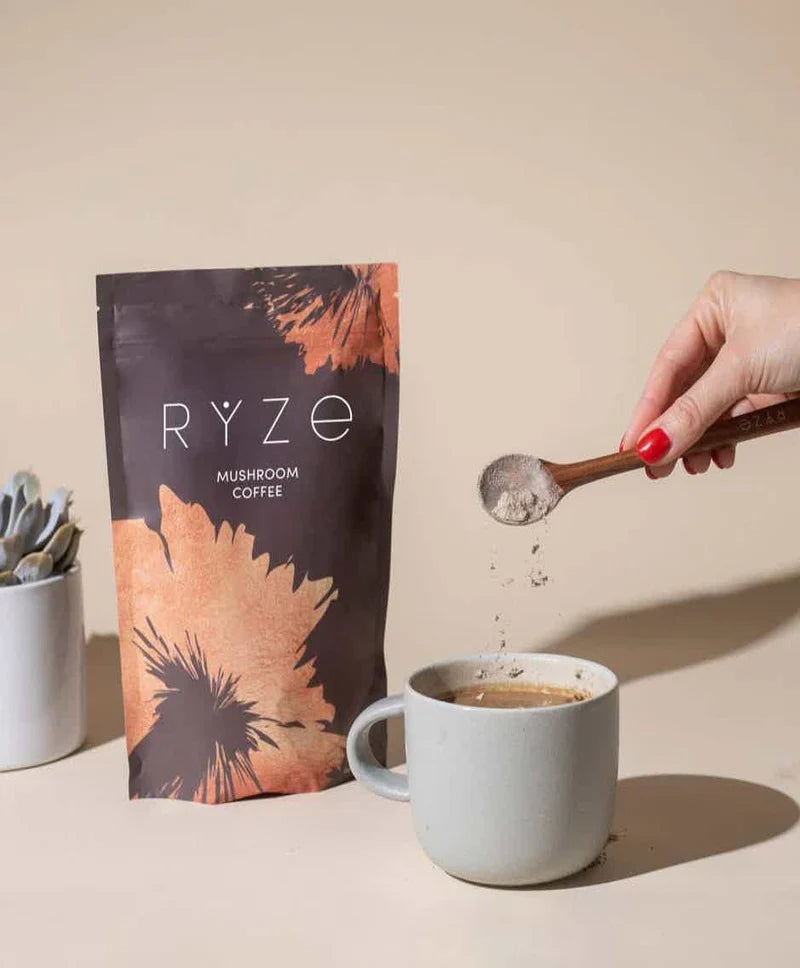 RYZE Mushroom Coffee USDA Organic with 6 Adaptogenic Mushrooms and MCT Oil, USA Grown Instant Coffee for Better Energy, Focus, Digestion, Immunity with Lions Mane & Turkey Tail, 30 servings