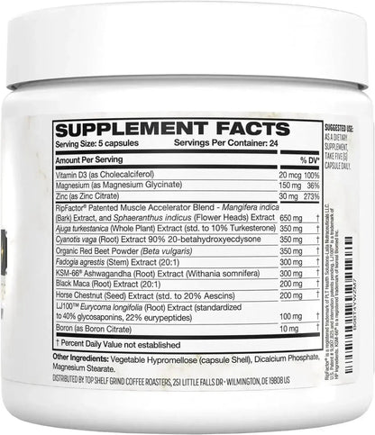 Nutragole King Maker Pack of 5, 13-in-1 Anabolic Supplement for Men to Increase Stamina, Lean Muscle Growth & Recovery, N.O. Booster with Tongkat Ali (LJ100), 120 Capsules - Jia Sales